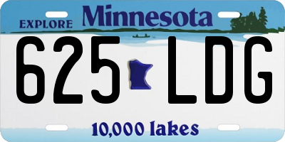 MN license plate 625LDG