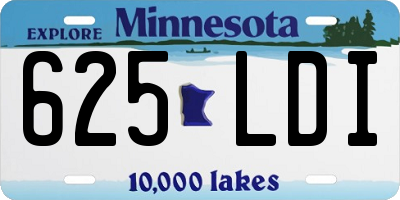 MN license plate 625LDI