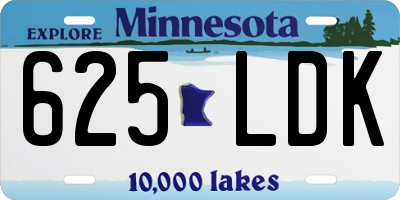 MN license plate 625LDK