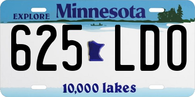 MN license plate 625LDO