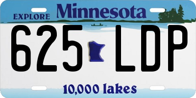 MN license plate 625LDP