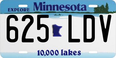 MN license plate 625LDV