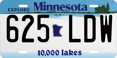 MN license plate 625LDW