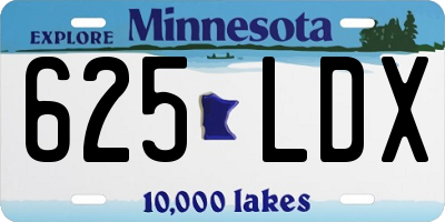 MN license plate 625LDX