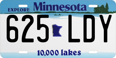 MN license plate 625LDY