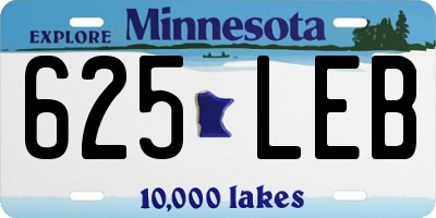 MN license plate 625LEB