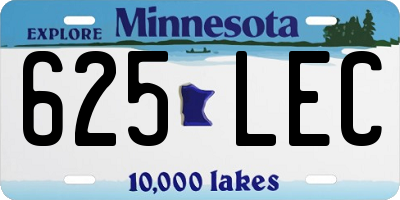 MN license plate 625LEC