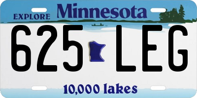 MN license plate 625LEG