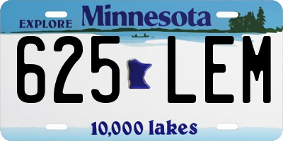 MN license plate 625LEM