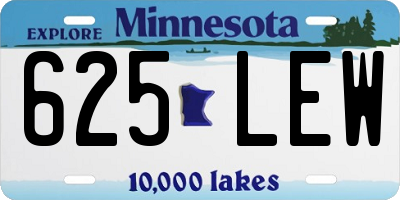 MN license plate 625LEW