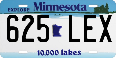MN license plate 625LEX