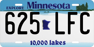 MN license plate 625LFC