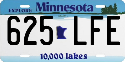 MN license plate 625LFE