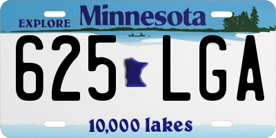 MN license plate 625LGA