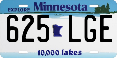 MN license plate 625LGE