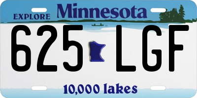 MN license plate 625LGF