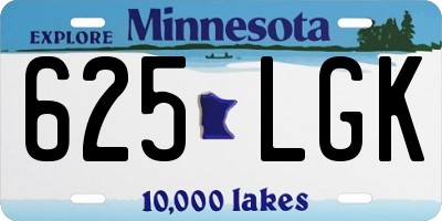 MN license plate 625LGK