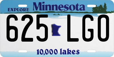 MN license plate 625LGO