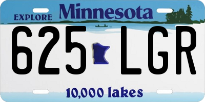 MN license plate 625LGR