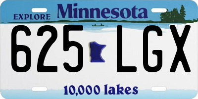 MN license plate 625LGX