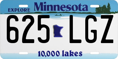 MN license plate 625LGZ