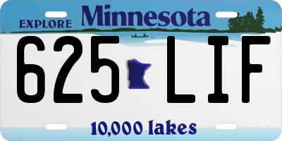 MN license plate 625LIF