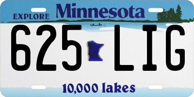 MN license plate 625LIG