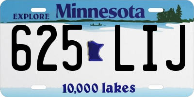 MN license plate 625LIJ