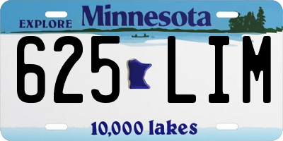 MN license plate 625LIM