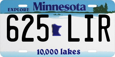 MN license plate 625LIR