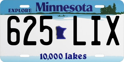 MN license plate 625LIX