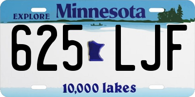 MN license plate 625LJF
