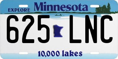 MN license plate 625LNC