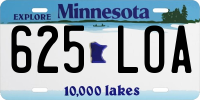 MN license plate 625LOA