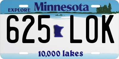 MN license plate 625LOK