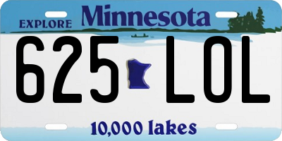 MN license plate 625LOL