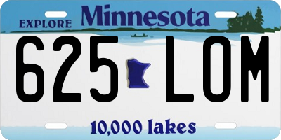 MN license plate 625LOM
