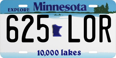 MN license plate 625LOR