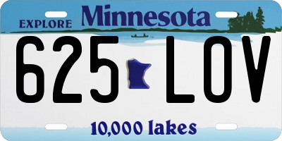 MN license plate 625LOV