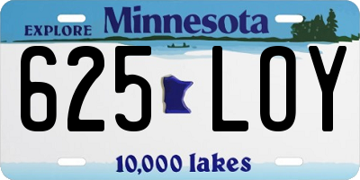 MN license plate 625LOY