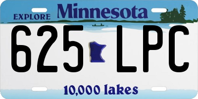 MN license plate 625LPC