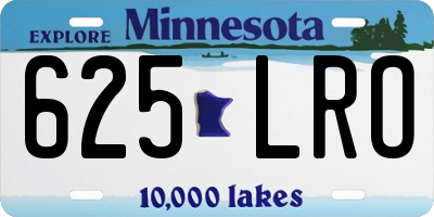 MN license plate 625LRO