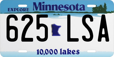 MN license plate 625LSA