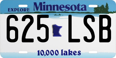 MN license plate 625LSB