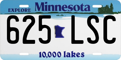 MN license plate 625LSC