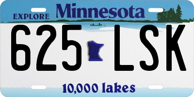 MN license plate 625LSK