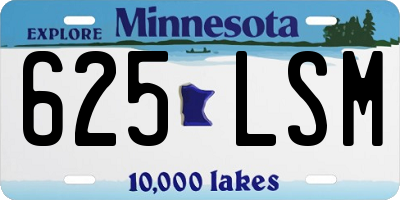 MN license plate 625LSM