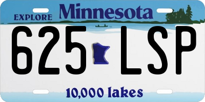 MN license plate 625LSP