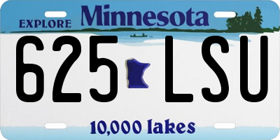 MN license plate 625LSU