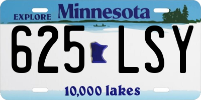 MN license plate 625LSY